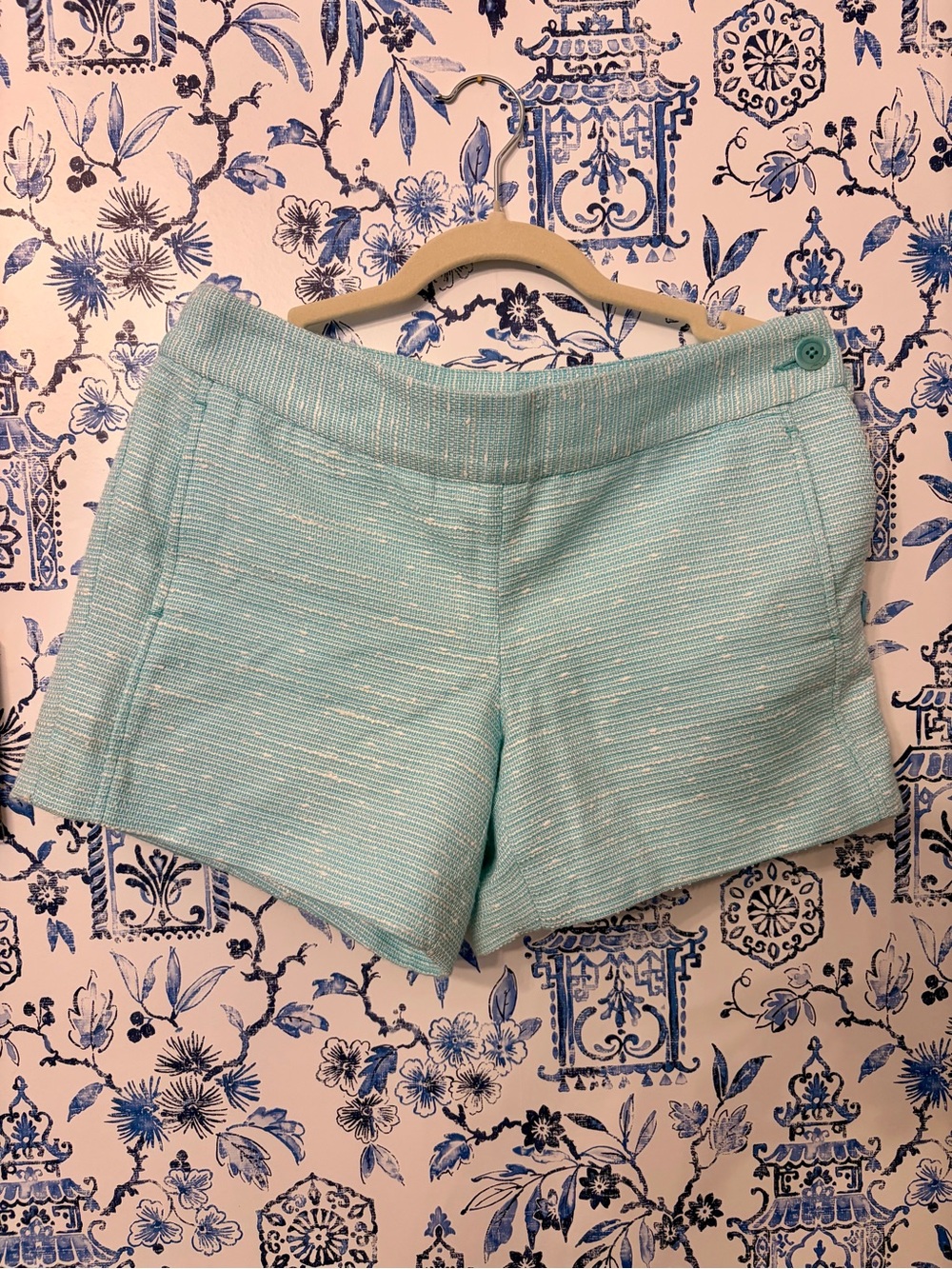 Lilly Pulitzer Mint Green Tweed-Light blue Shorts